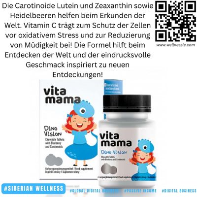 NEM Vitamama. Dino Vision Chewable Tablets with Blueberry and Carotenoids, 90 Kautabletten NEM Vitamama. Dino Vision Chewable Tablets with Blueberry and Carotenoids, 90 Kautabletten