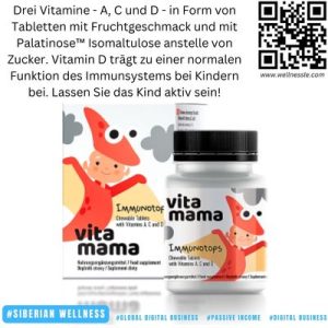 NEM Vitamama. Immunotops Chewable Tablets with Vitamins A, C and D, 90 Kautabletten