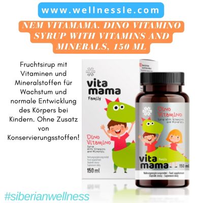 NEM Vitamama Dino Vitamino Syrup with Vitamins and Minerals, 150 ml NEM Vitamama Dino Vitamino Syrup with Vitamins and Minerals, 150 ml