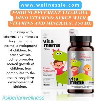 Food supplement Vitamama Dino Vitamino Syrup with Vitamins and Minerals, 150 ml Food supplement Vitamama Dino Vitamino Syrup with Vitamins and Minerals, 150 ml