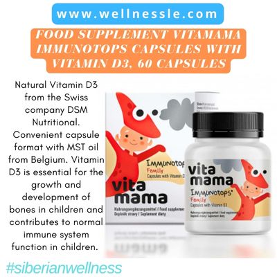 Food Supplement Vitamama Immunotops Capsules with Vitamin D3, 60 capsules Food Supplement Vitamama Immunotops Capsules with Vitamin D3, 60 capsules
