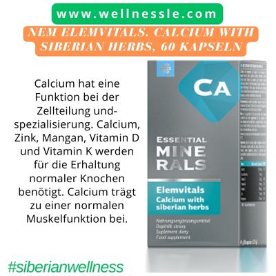 NEM Elemvitals. Calcium with Siberian herbs, 60 Kapseln NEM Elemvitals. Calcium with Siberian herbs, 60 Kapseln