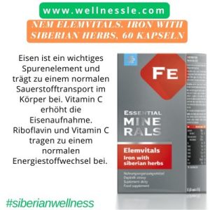 NEM Elemvitals. Iron with siberian herbs, 60 Kapseln