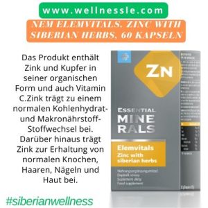NEM Elemvitals. Zinc with Siberian herbs, 60 Kapseln