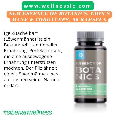 NEM Essence of Botanics. Lion’s Mane & Сordyceps, 90 Kapseln NEM Essence of Botanics. Lion’s Mane & Сordyceps, 90 Kapseln