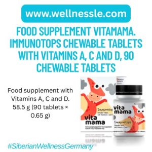 Food supplement Vitamama. Immunotops Chewable Tablets with Vitamins A, C and D, 90 chewable tablets